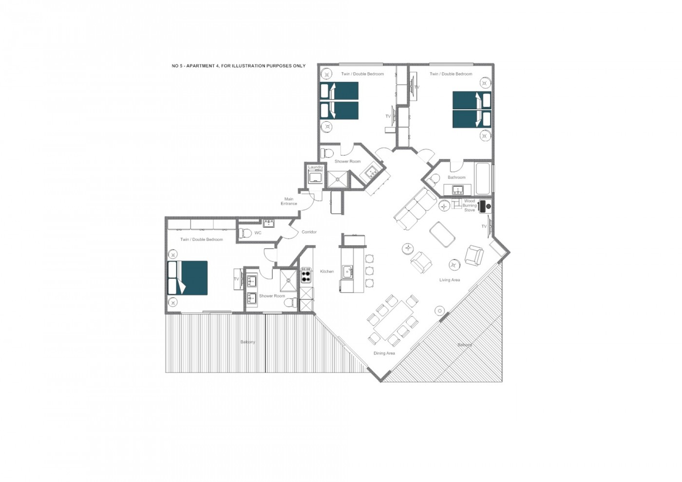 No.5 Apartment 4 Verbier Floor Plan 1